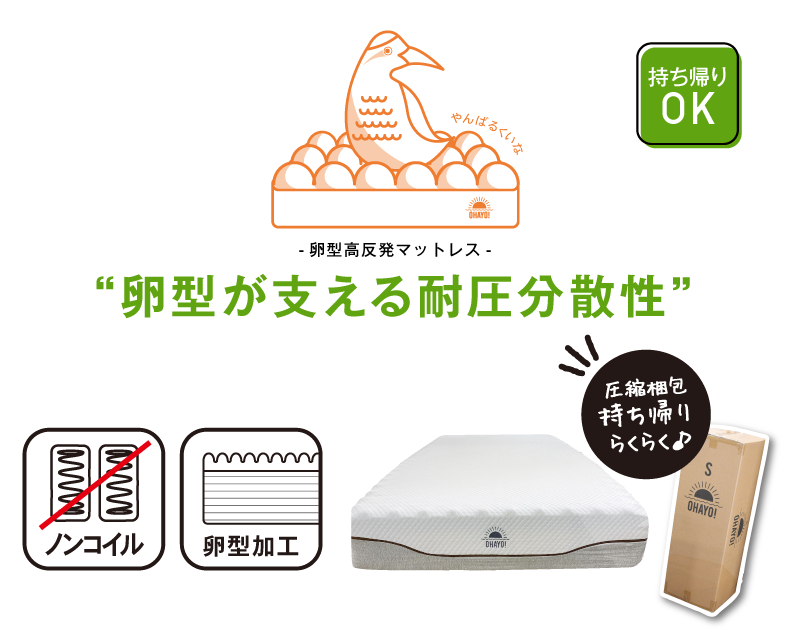 OHAYO!卵型高反発マットレス | 家具、インテリア雑貨の品揃えは沖縄 